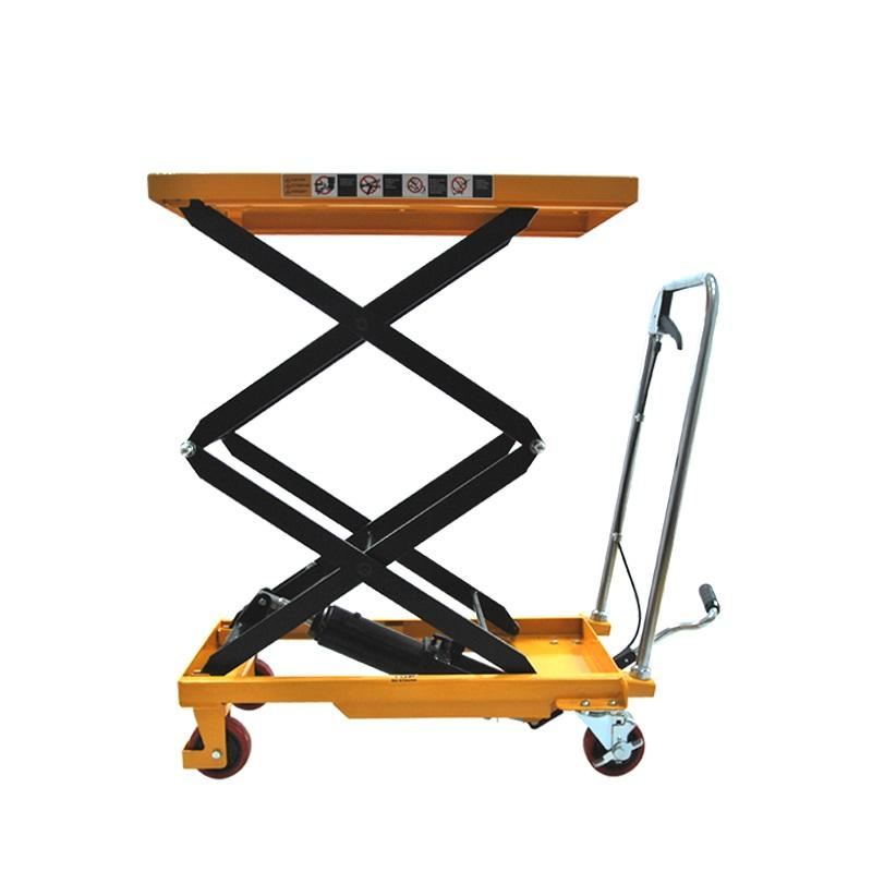 Uni-Silent Industrial Scissors Hydraulic Lift Table Cart Double Scissors Manual Hydraulic Lifting Platform for Warehouse LTD150